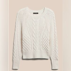 Banana Republic Women's Cream Cable Knit Sweater